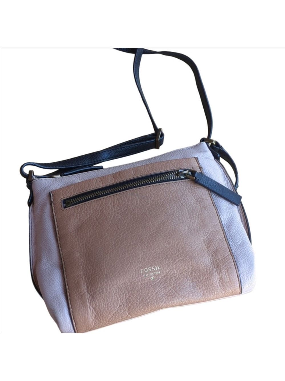 🌺Fossil Tan and Black Crossbody Bag Minimalist Design